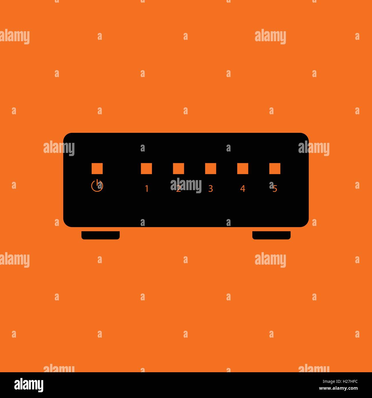 switch icon. Orange background with black. Vector illustration Stock Vector Image & Art