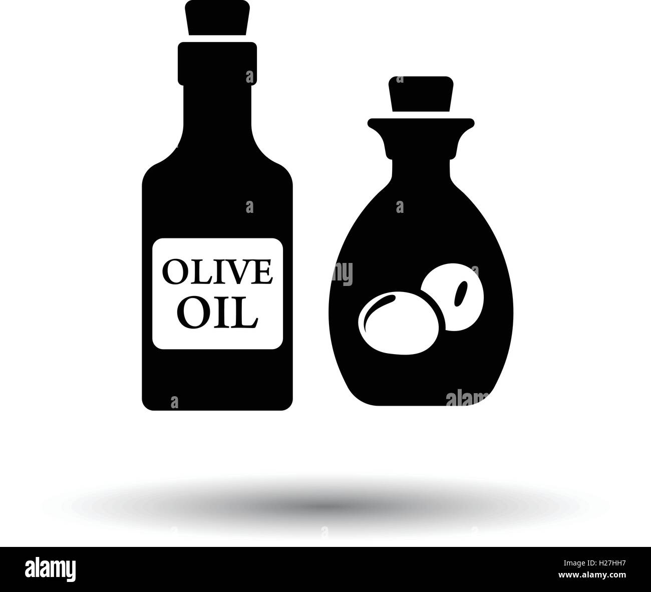 Bottle of olive oil icon. White background with shadow design. Vector ...