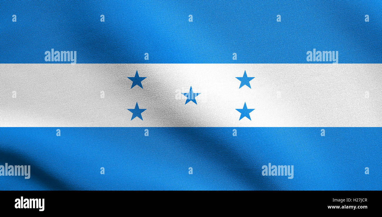 Honduran national official flag. Republic of Honduras patriotic symbol, banner, element, background. Flag of Honduras waving Stock Photo