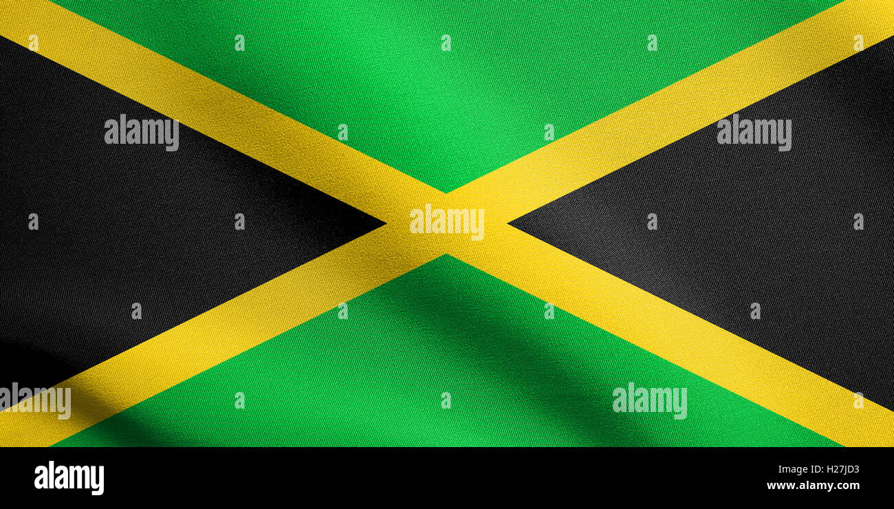 Jamaican national official flag. Patriotic symbol, banner, element