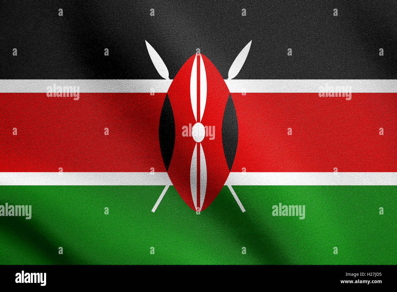 Kenyan national official flag. African patriotic symbol, banner, element, background. Flag of 