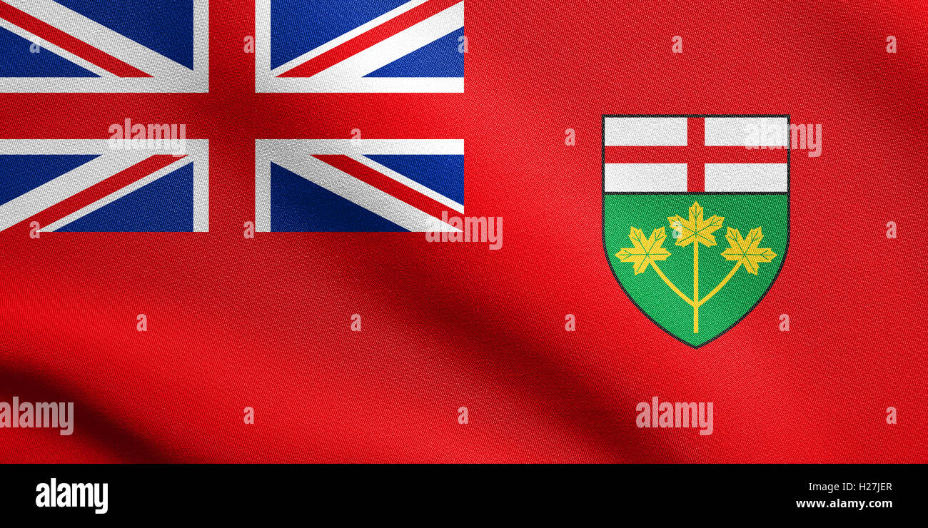Ontarian provincial flag, patriotic element and official symbol. Canada banner. Flag of the Canadian province of Ontario. Stock Photo