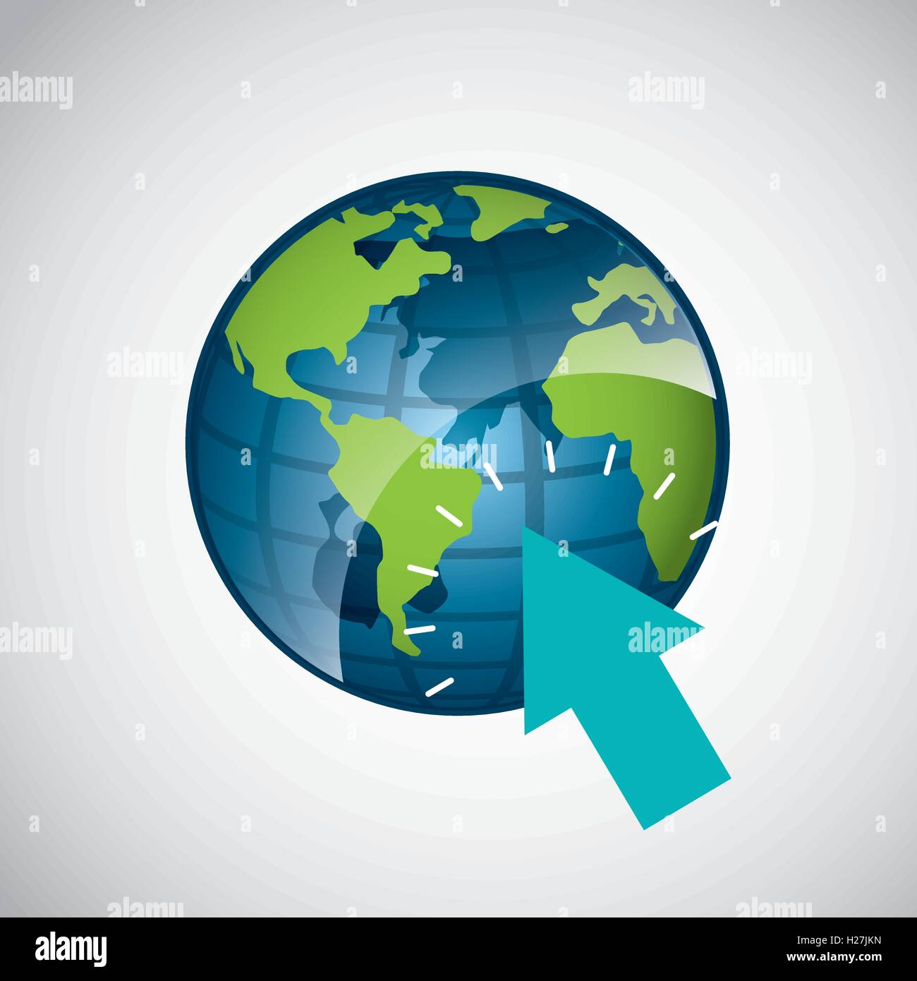 world planet with arrow pointer Stock Vector Image & Art - Alamy