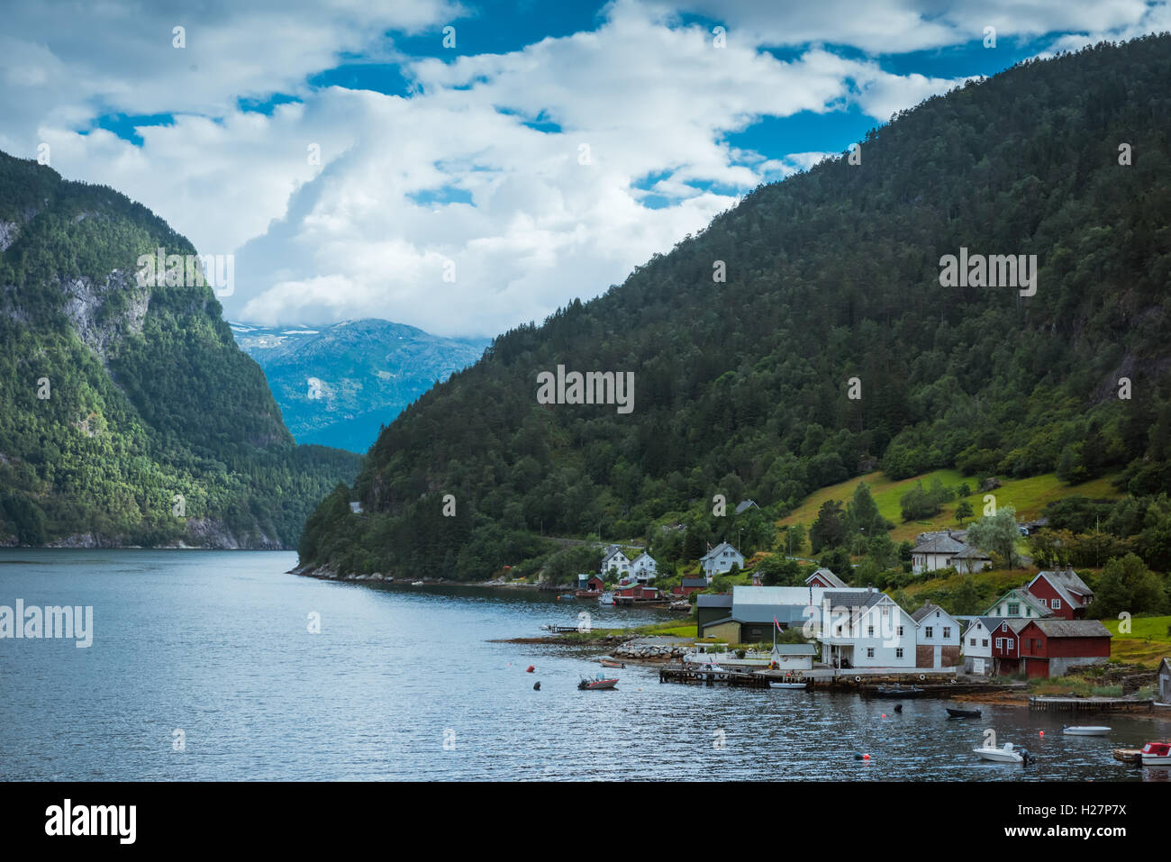 Beautiful Nature Hardangerfjord landscape summer rain Norway Stock Photo - Alamy
