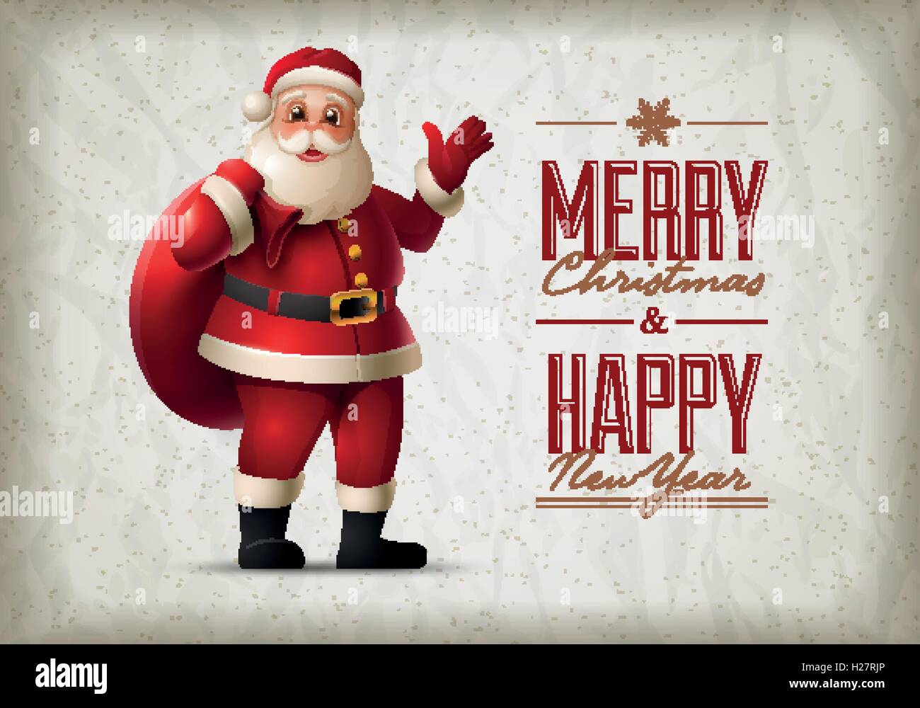 Santa Claus standing and smiling. Christmas vector illustration ...