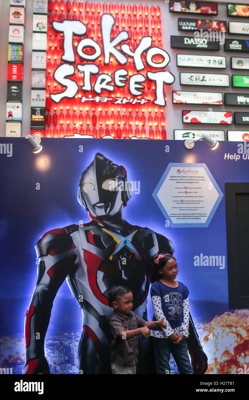 Children Posing In Front The Poster Of Ultraman Meet And Greet Stock Photo Alamy