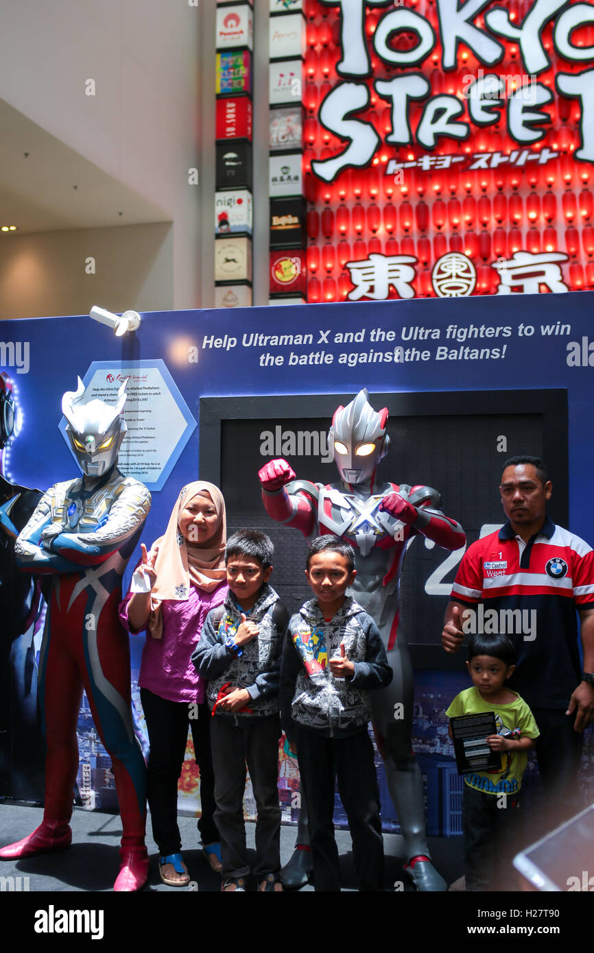 Family Taking Photos At Ultraman Meet And Greet Session At Toyko