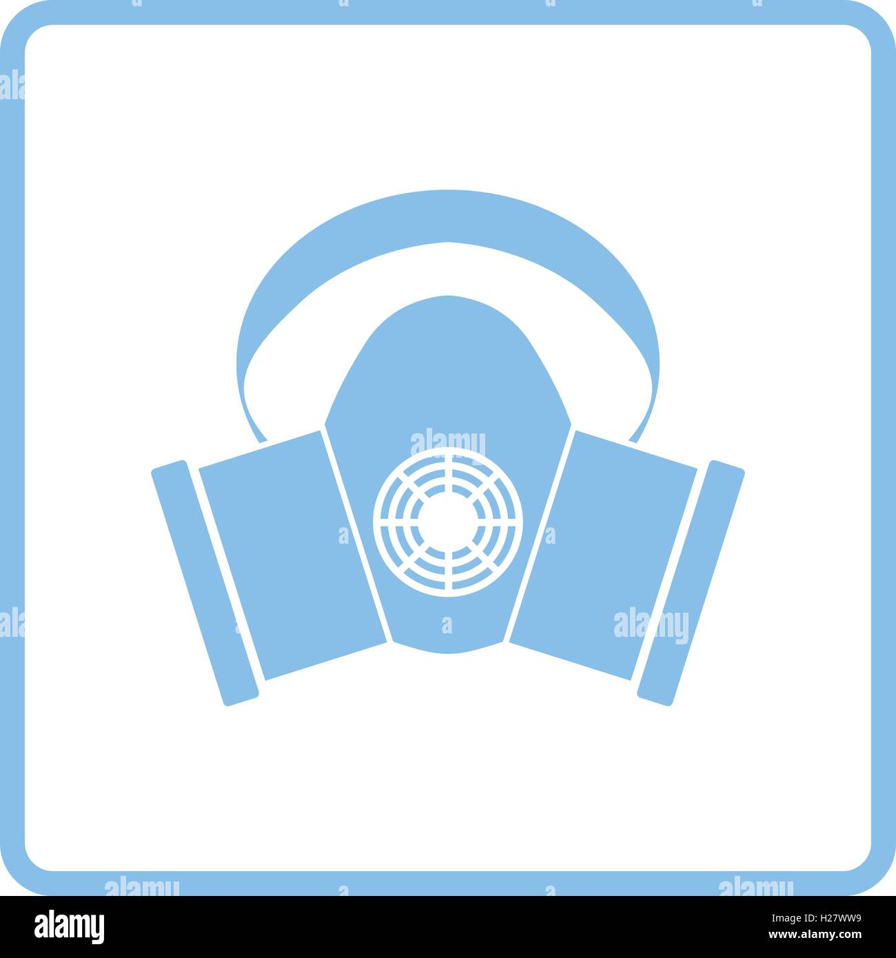 Dust protection mask icon. Blue frame design. Vector illustration. Stock Vector