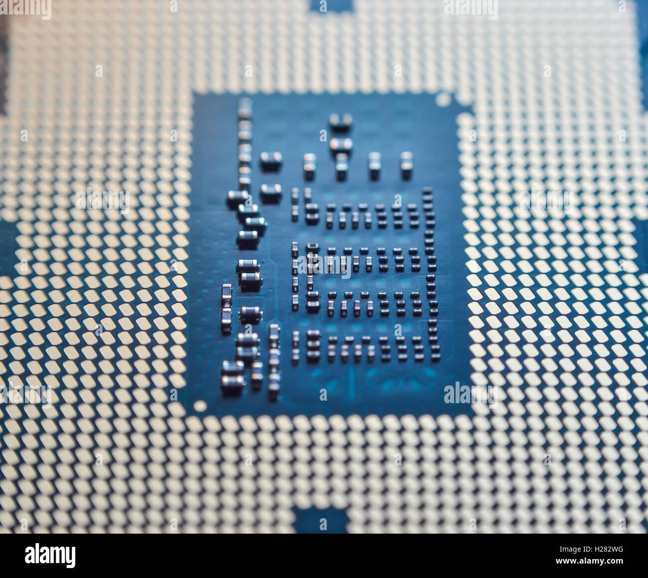 Computer CPU processor micro chip close up in details Stock Photo