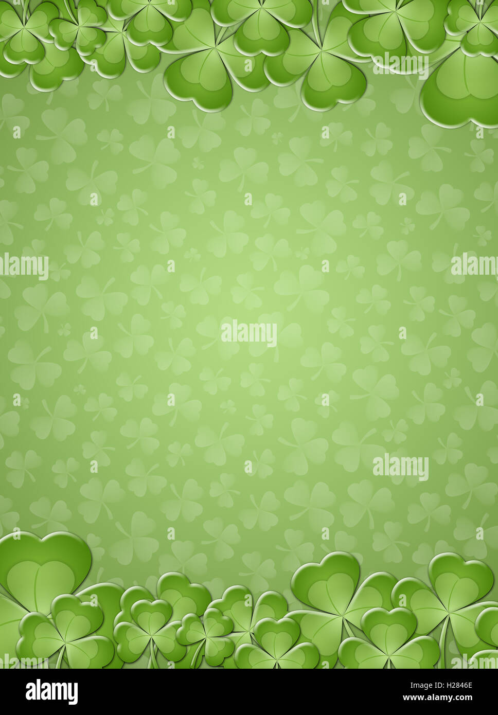 green background with clovers Stock Photo - Alamy