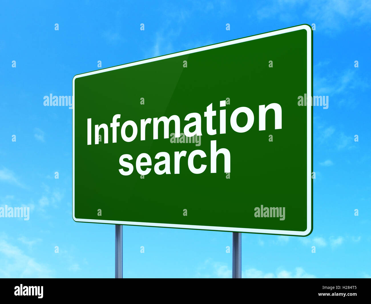 Information concept: Information Search on road sign background Stock ...