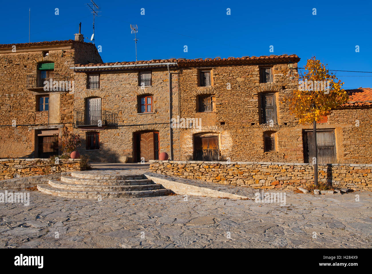 Villafranca del cid houses in Castellon Maestrazgo Stock Photo