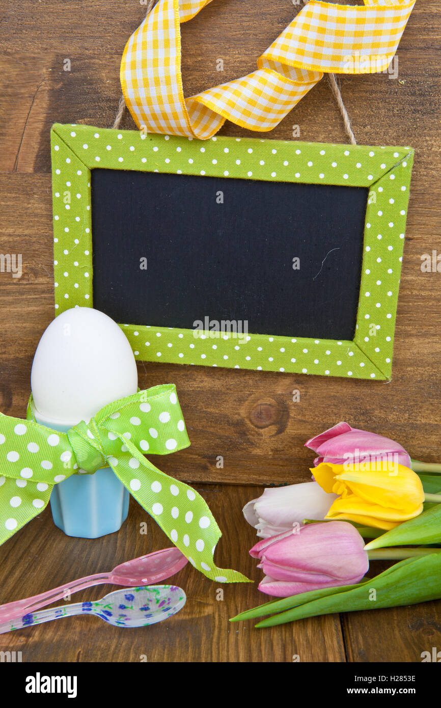 Colorful tulips and easter eggs Stock Photo - Alamy
