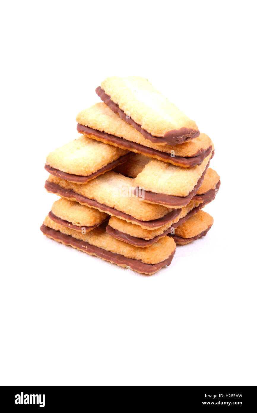 buttery biscuits with chocolate centre Stock Photo Alamy