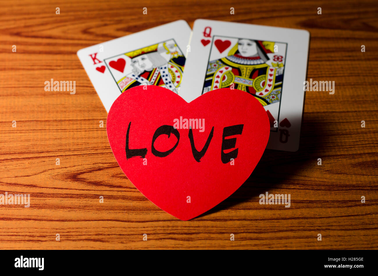 heart and king queen card Stock Photo Alamy