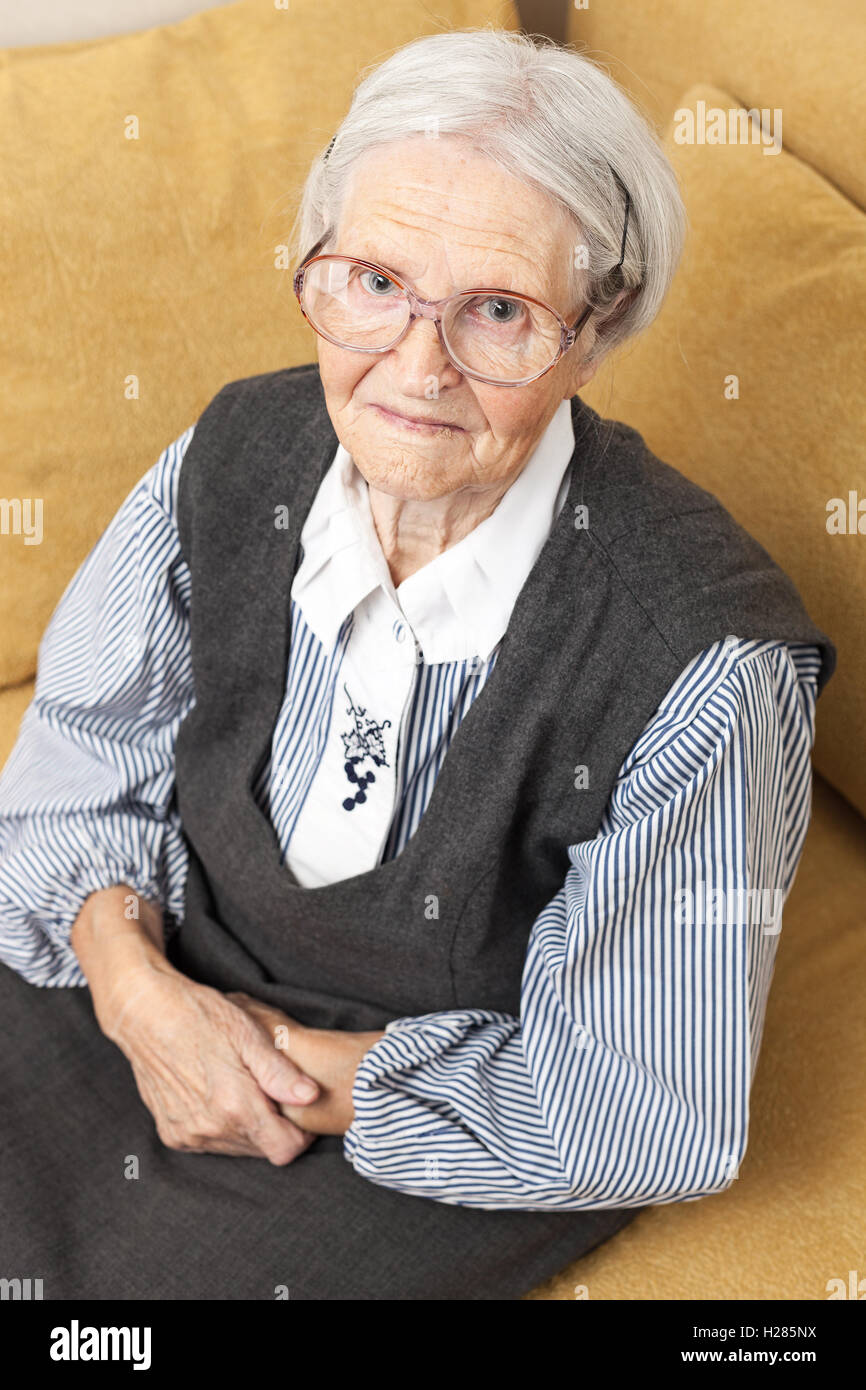 Portrait of a senior woman looking at the camera Stock Photo