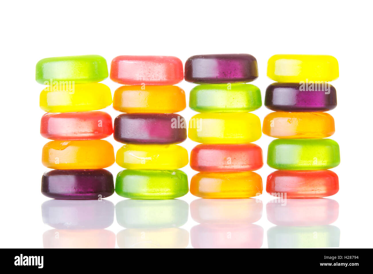 Composition of colorful boiled sweets. Stock Photo