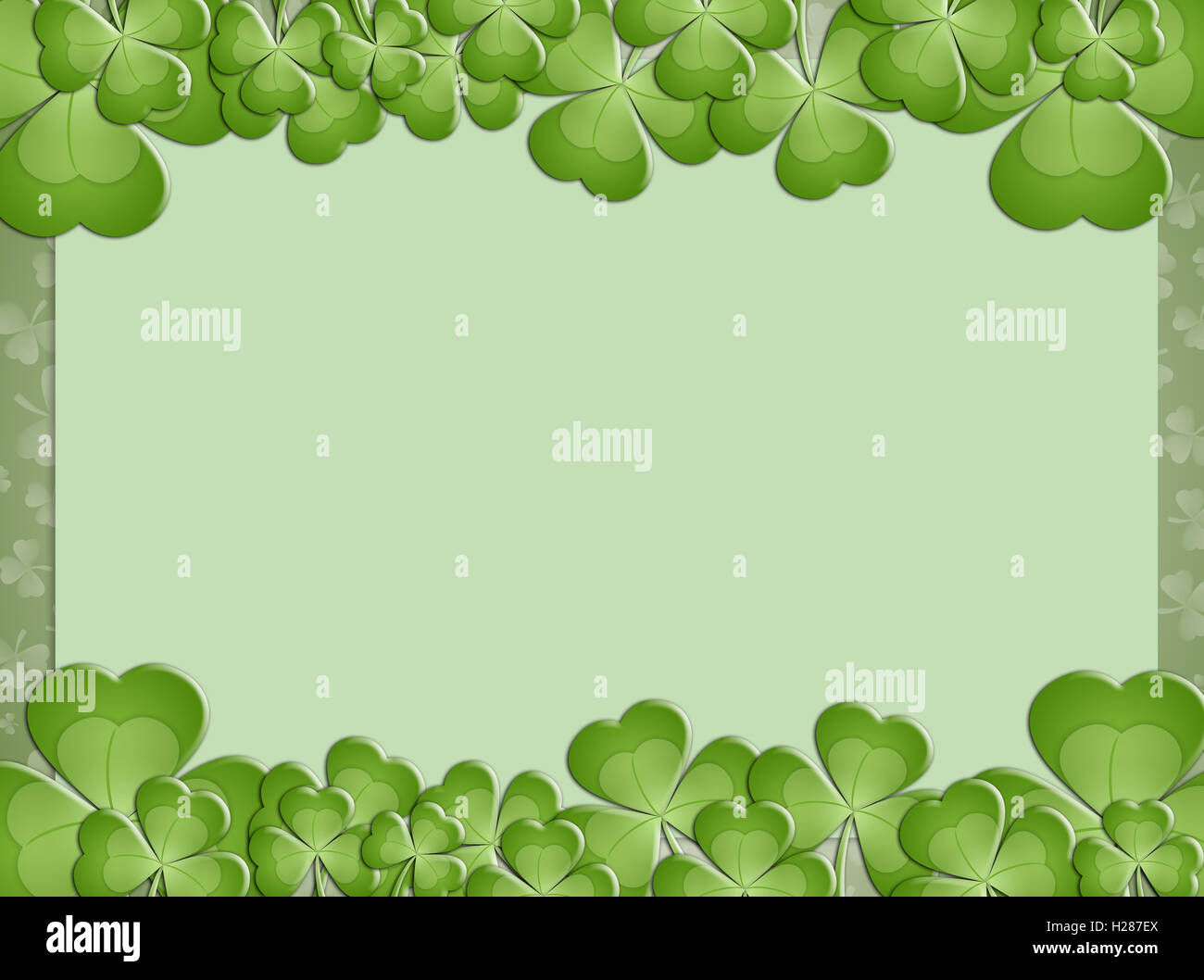 green background with clovers Stock Photo - Alamy