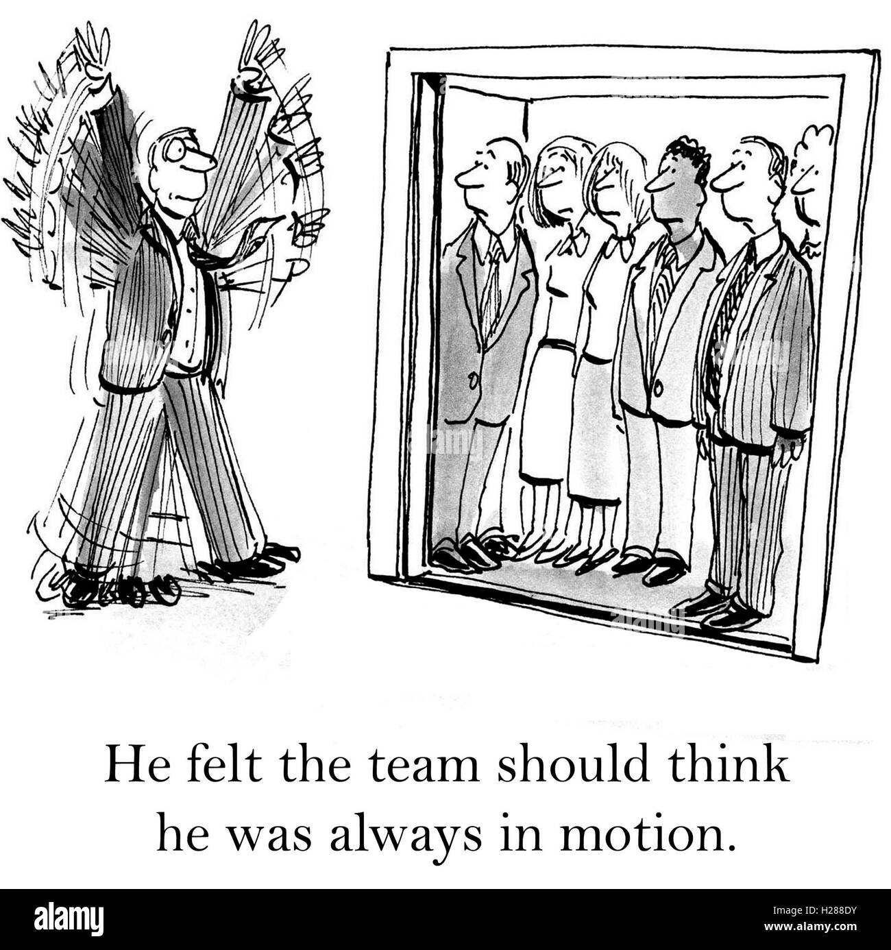 Business leadership cartoon people Black and White Stock Photos