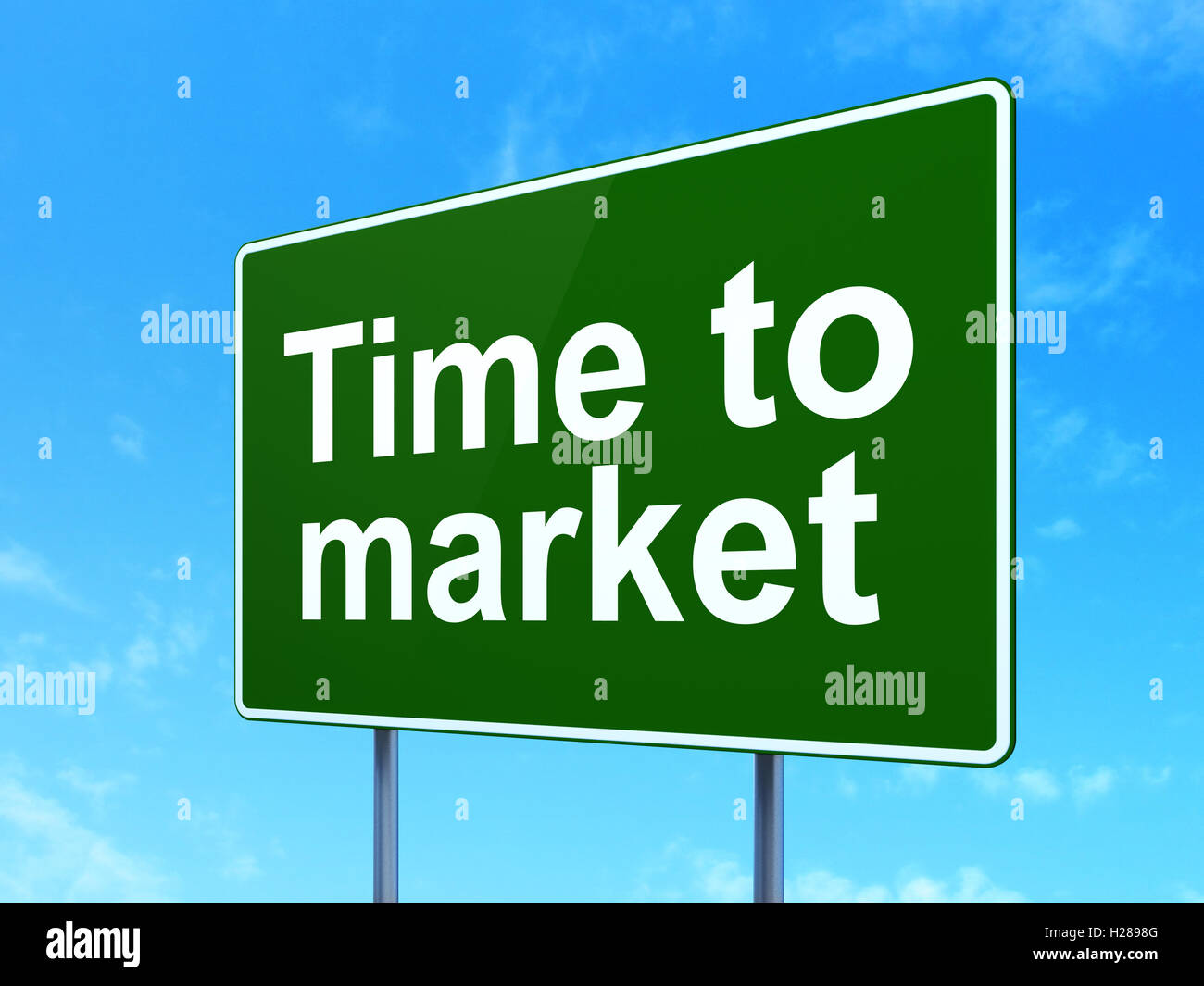 Time concept: Time to Market on road sign background Stock Photo
