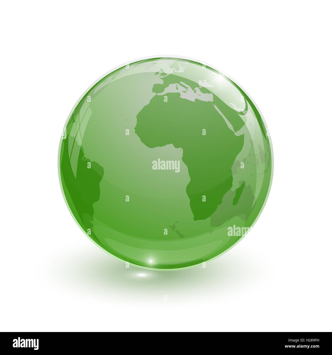 glass globe earth map 3d green Stock Photo
