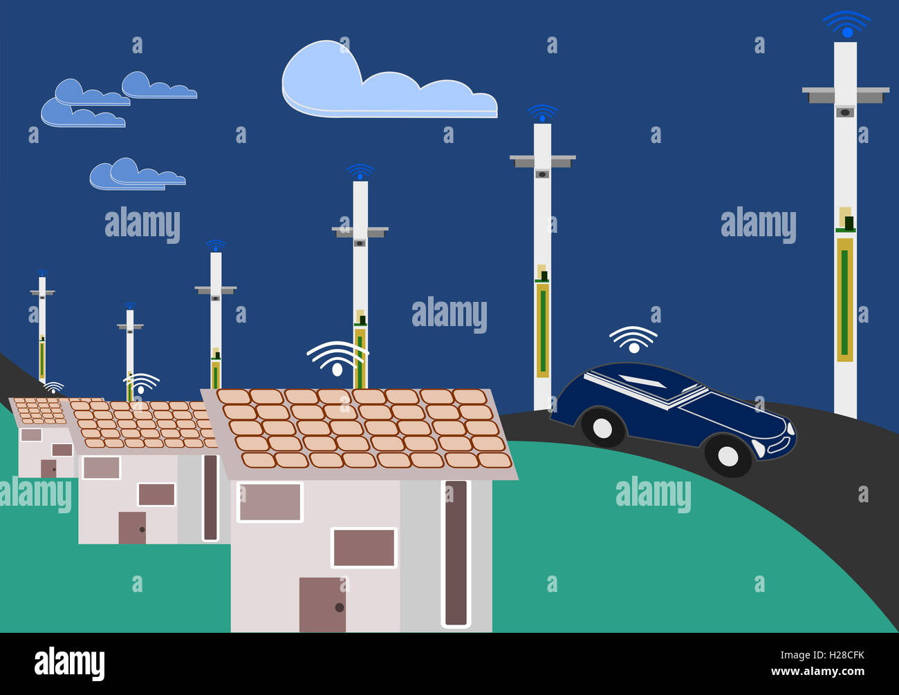 illustrations series: driverless vehicles Stock Photo - Alamy