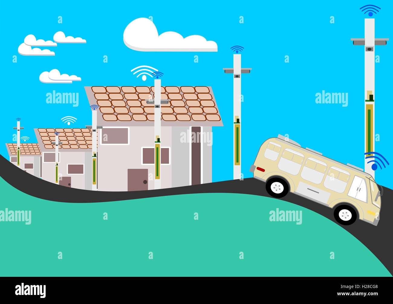 illustrations series: driverless vehicles Stock Photo - Alamy