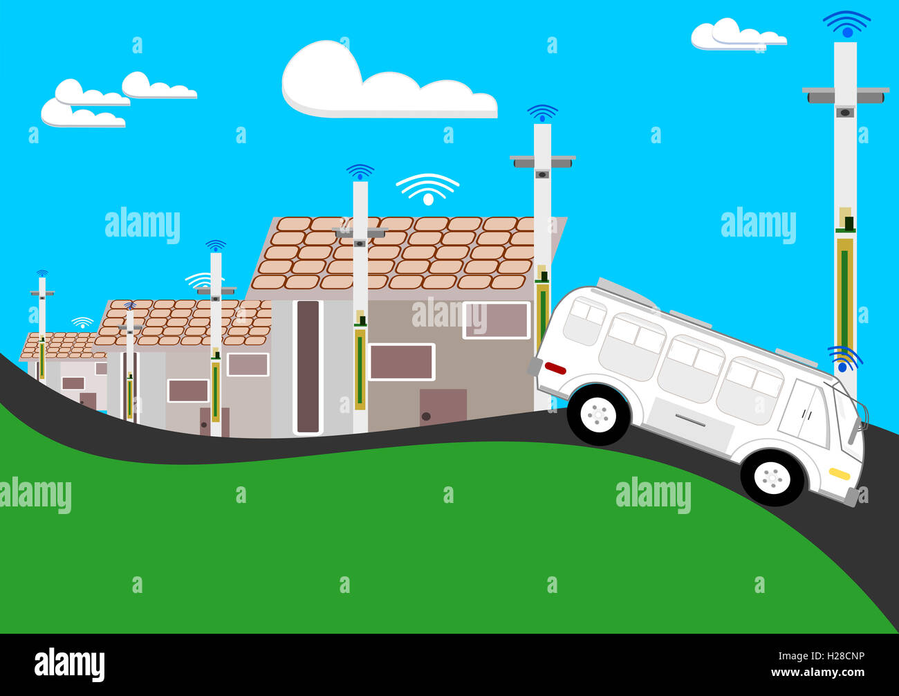 illustrations series: driverless vehicles Stock Photo - Alamy