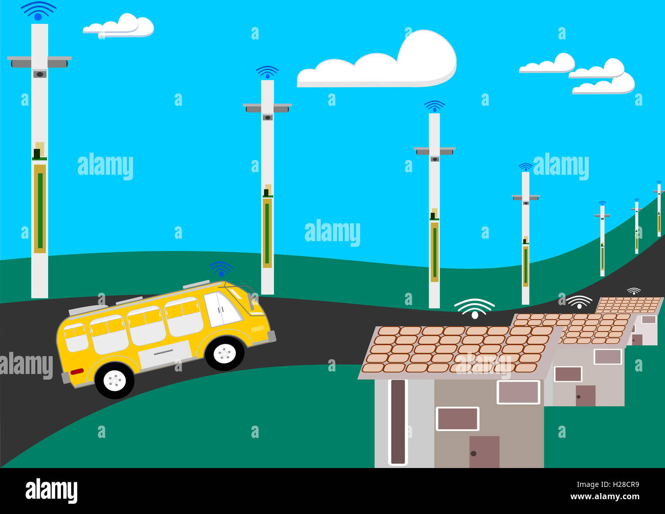 illustrations series: driverless vehicles Stock Photo - Alamy
