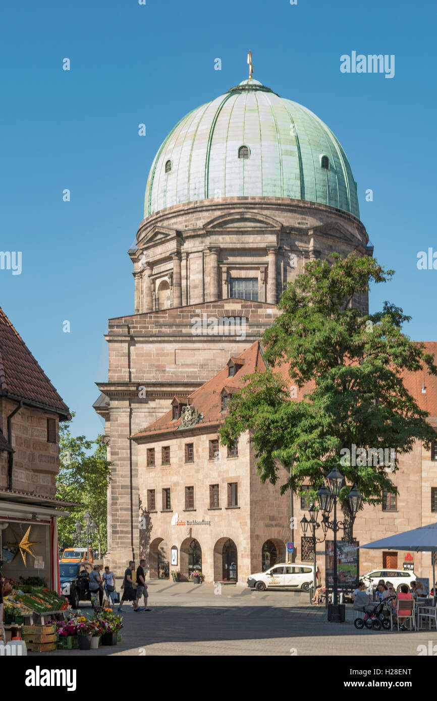 Dome of St Elizabeths Church, Nuremberg, Bavaria, Germany Stock Photo