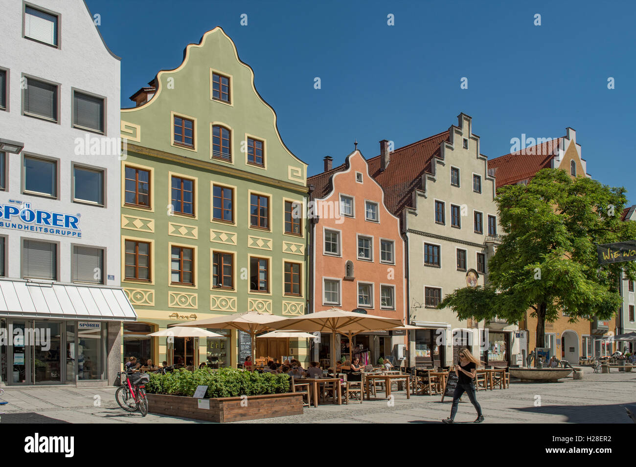 Baroque Buildings in Ingolstadt, Bavaria, Germany Stock Photo