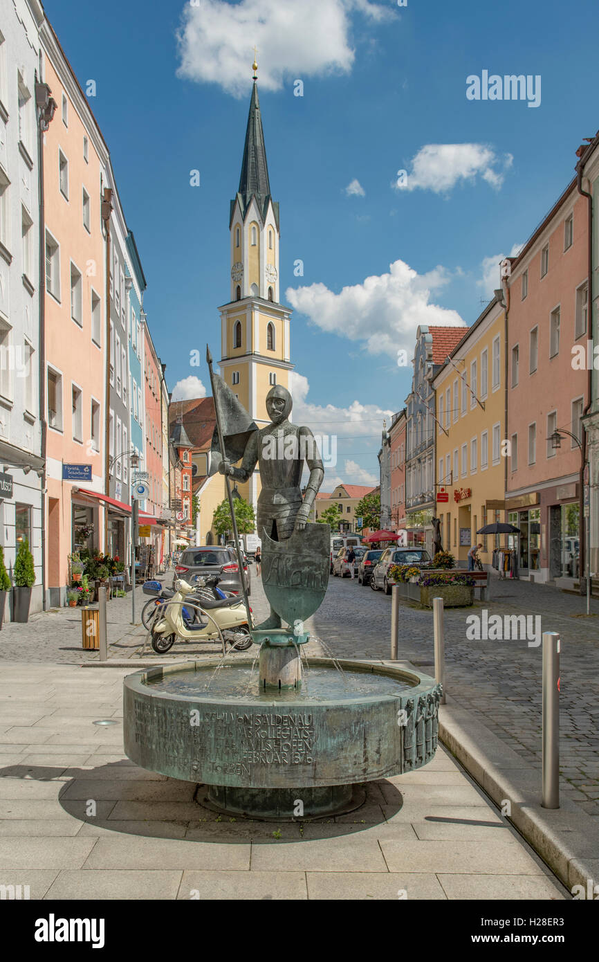 Statue of Alain, Vilshofen an der Donau, Bavaria, Germany Stock Photo