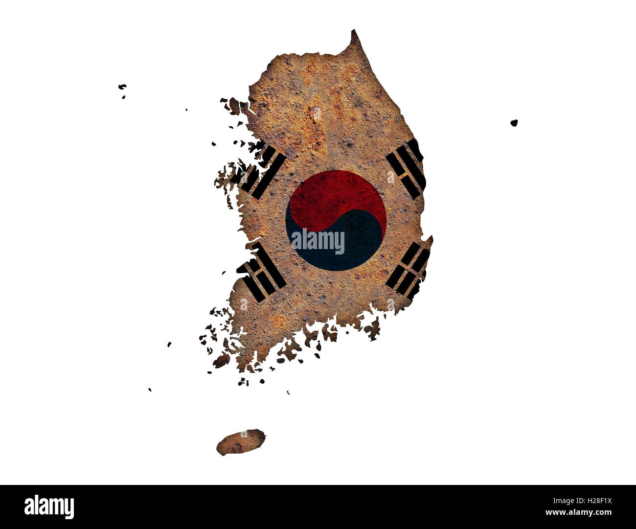 Map and flag of South Korea Stock Photo - Alamy