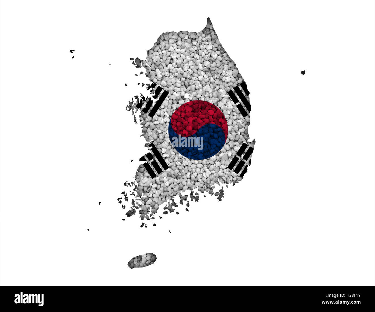 Map and flag of South Korea Stock Photo - Alamy