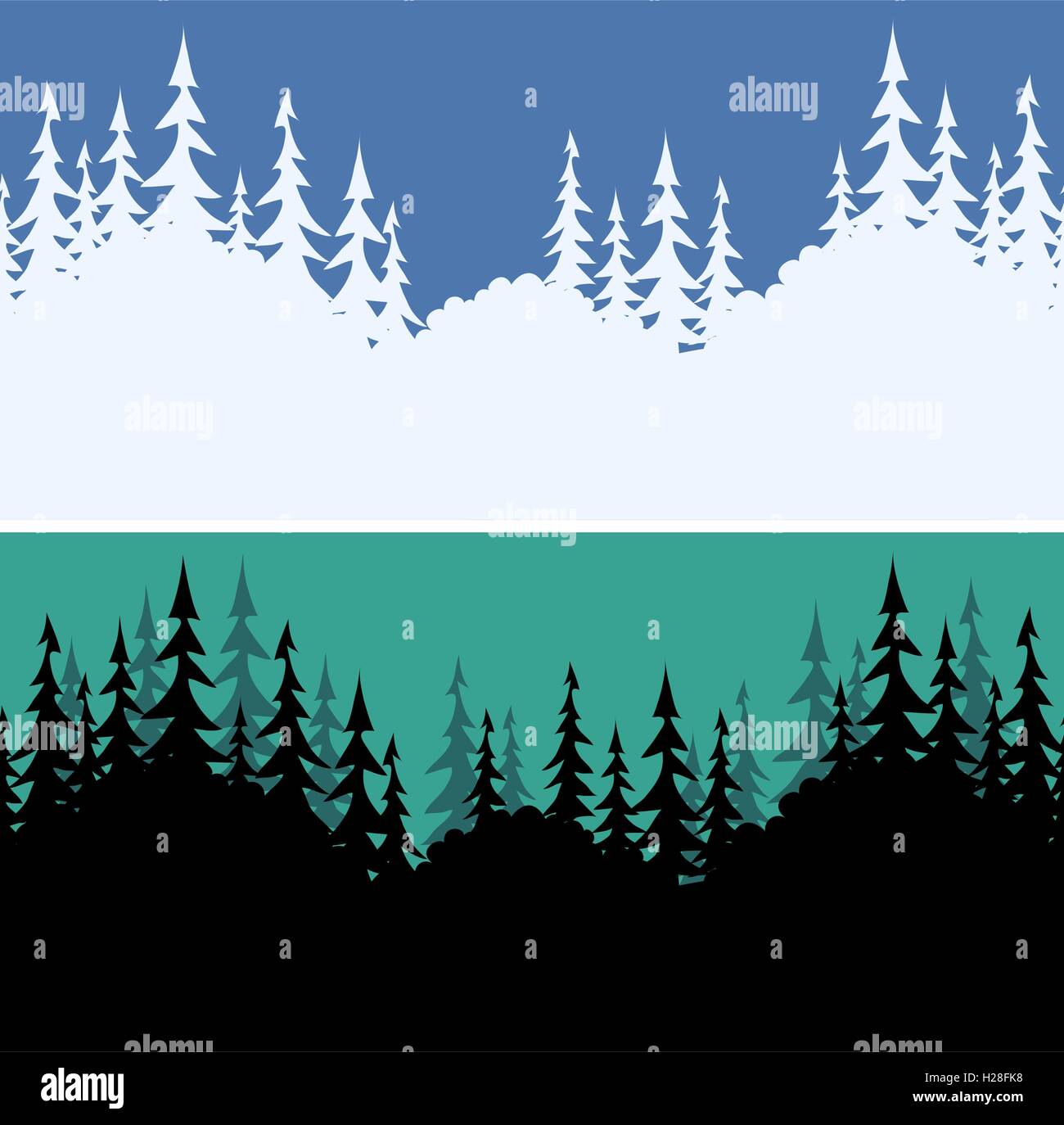 Seamless Landscapes, Fir Trees Stock Vector Image & Art - Alamy