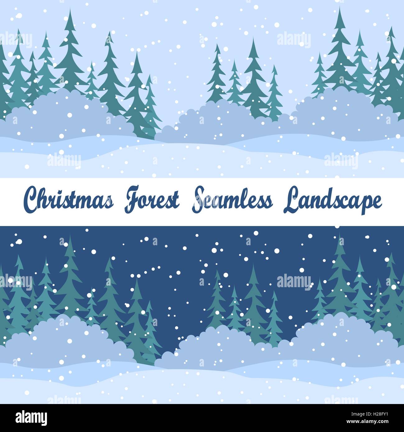 Seamless Landscapes, Christmas Trees Stock Vector Image & Art - Alamy