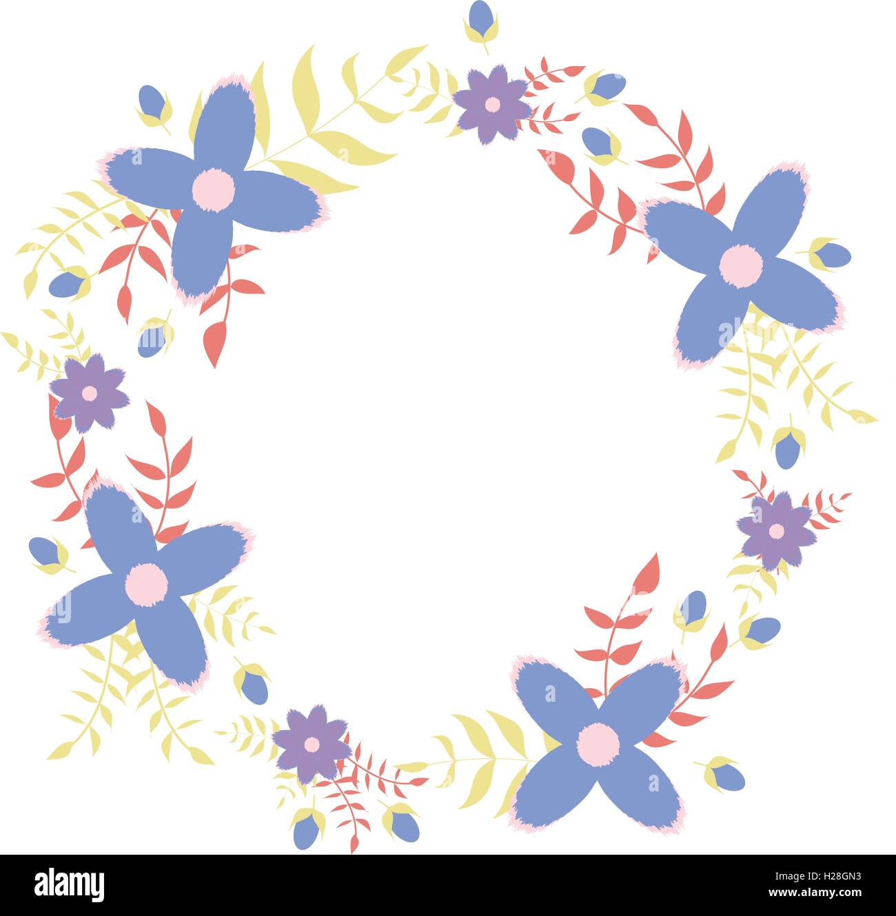 Floral wreath illustration vector Stock Vector Image & Art - Alamy