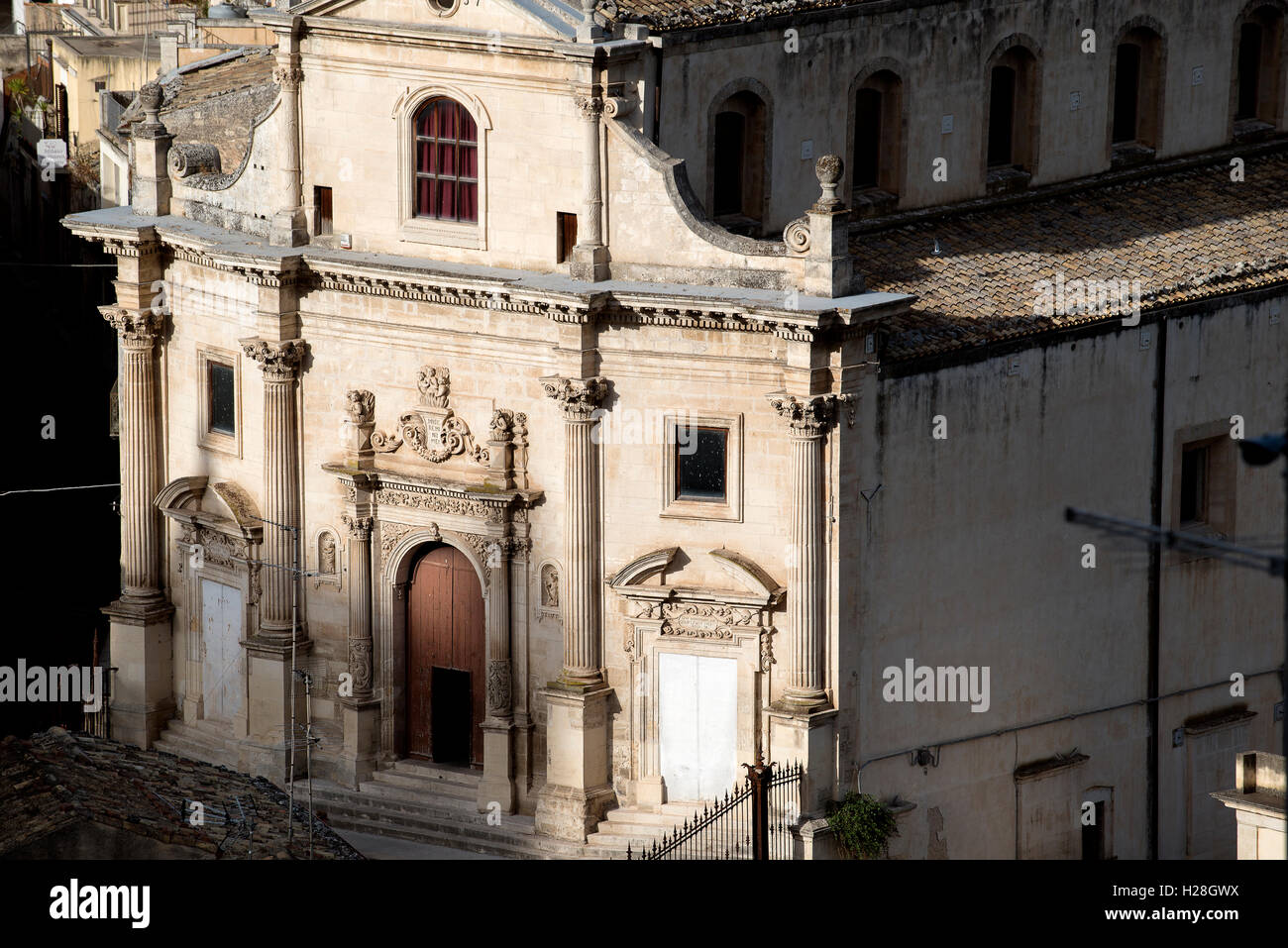 The hilltop town Ragusa Ibla in Sicily world heritage Stock Photo