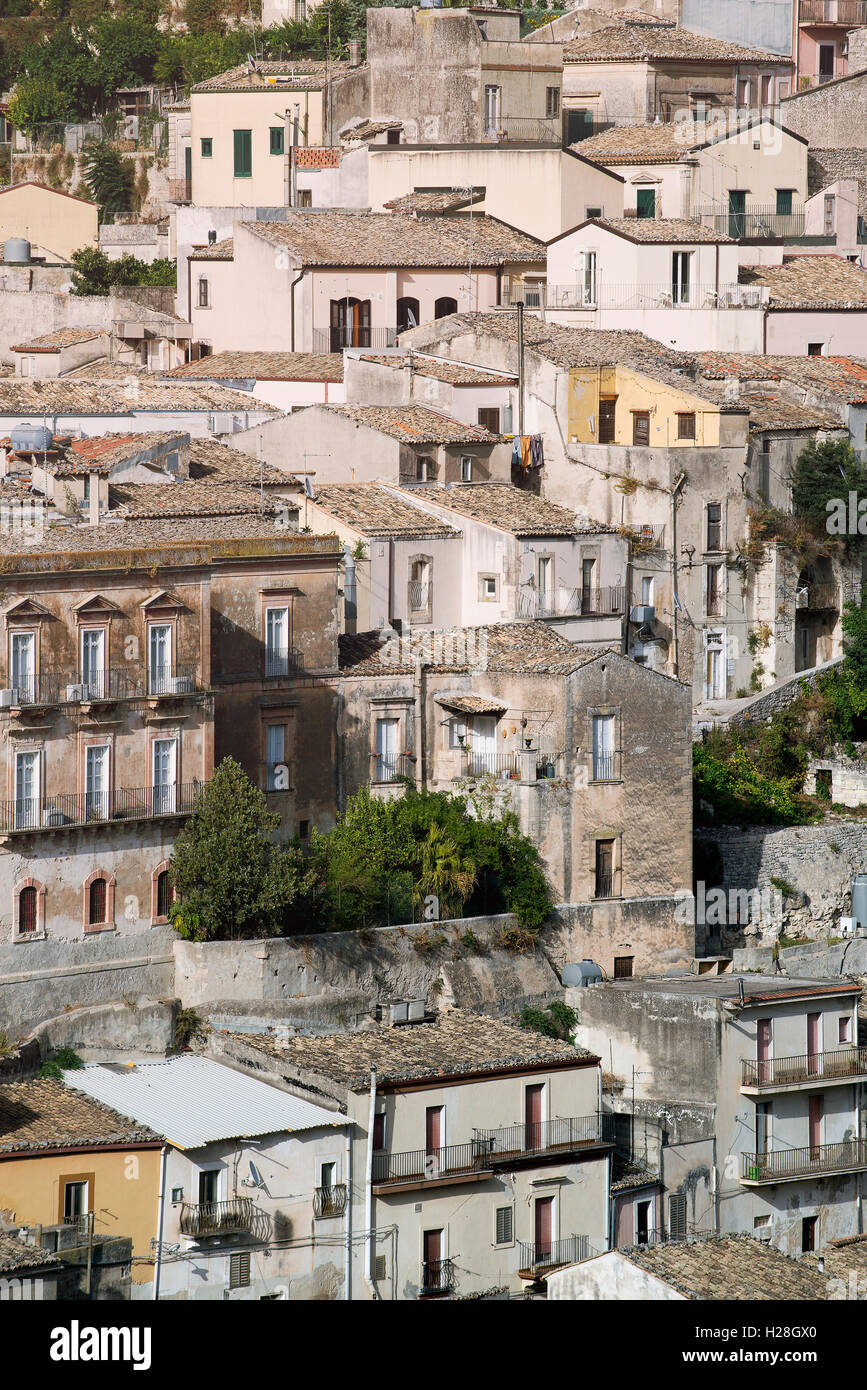 The hilltop town Ragusa Ibla in Sicily world heritage Stock Photo