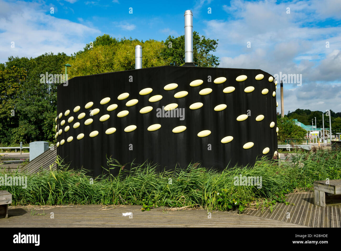The biomass heating system building, for the No.1 building, Nottingham Science Park, Nottingham, England, UK. Stock Photo