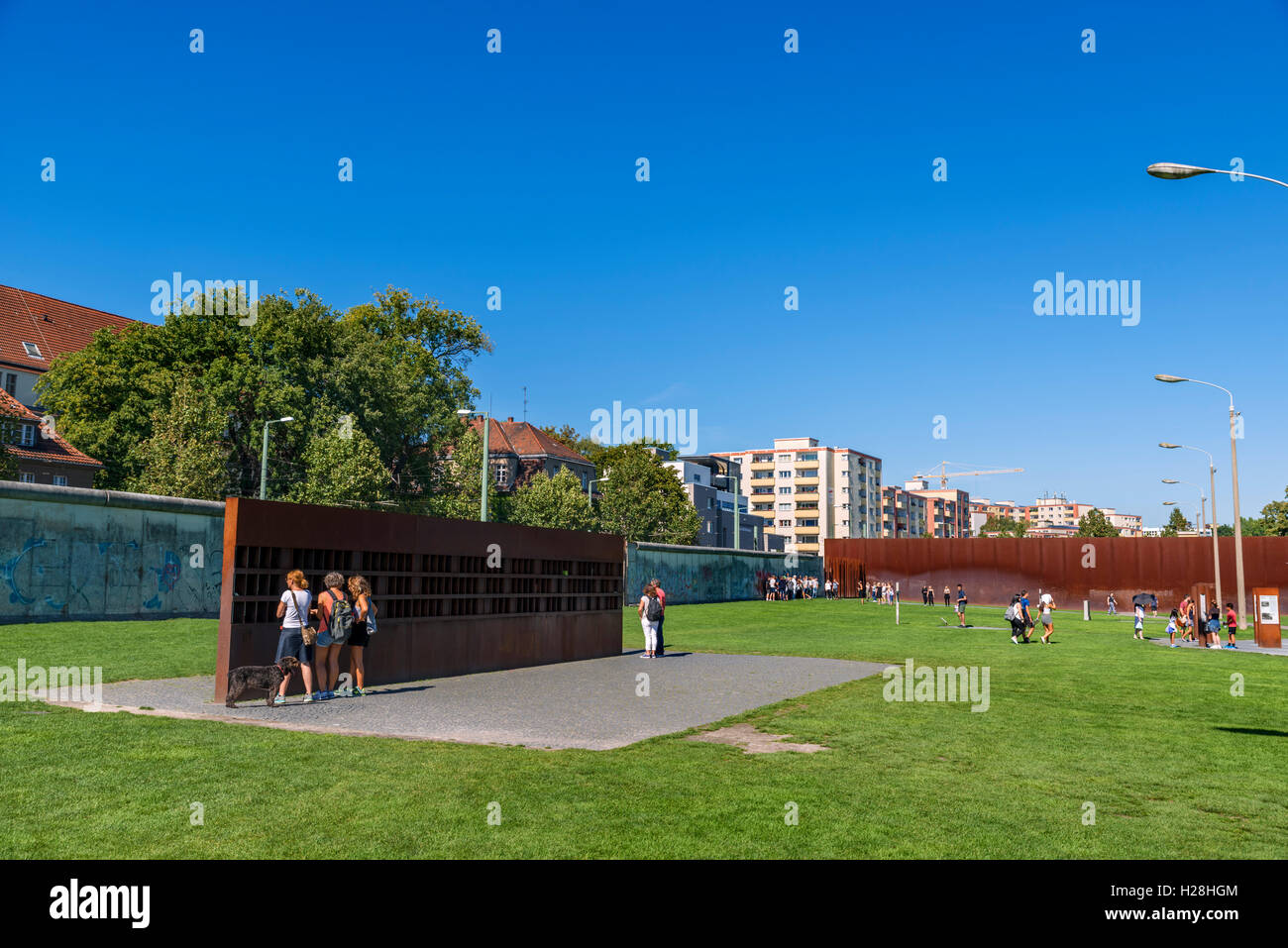 The Berlin Wall at the Gedenkstätte Berliner Mauer (Berlin Wall Memorial), Bernauer Strasse, Berlin, Germany Stock Photo