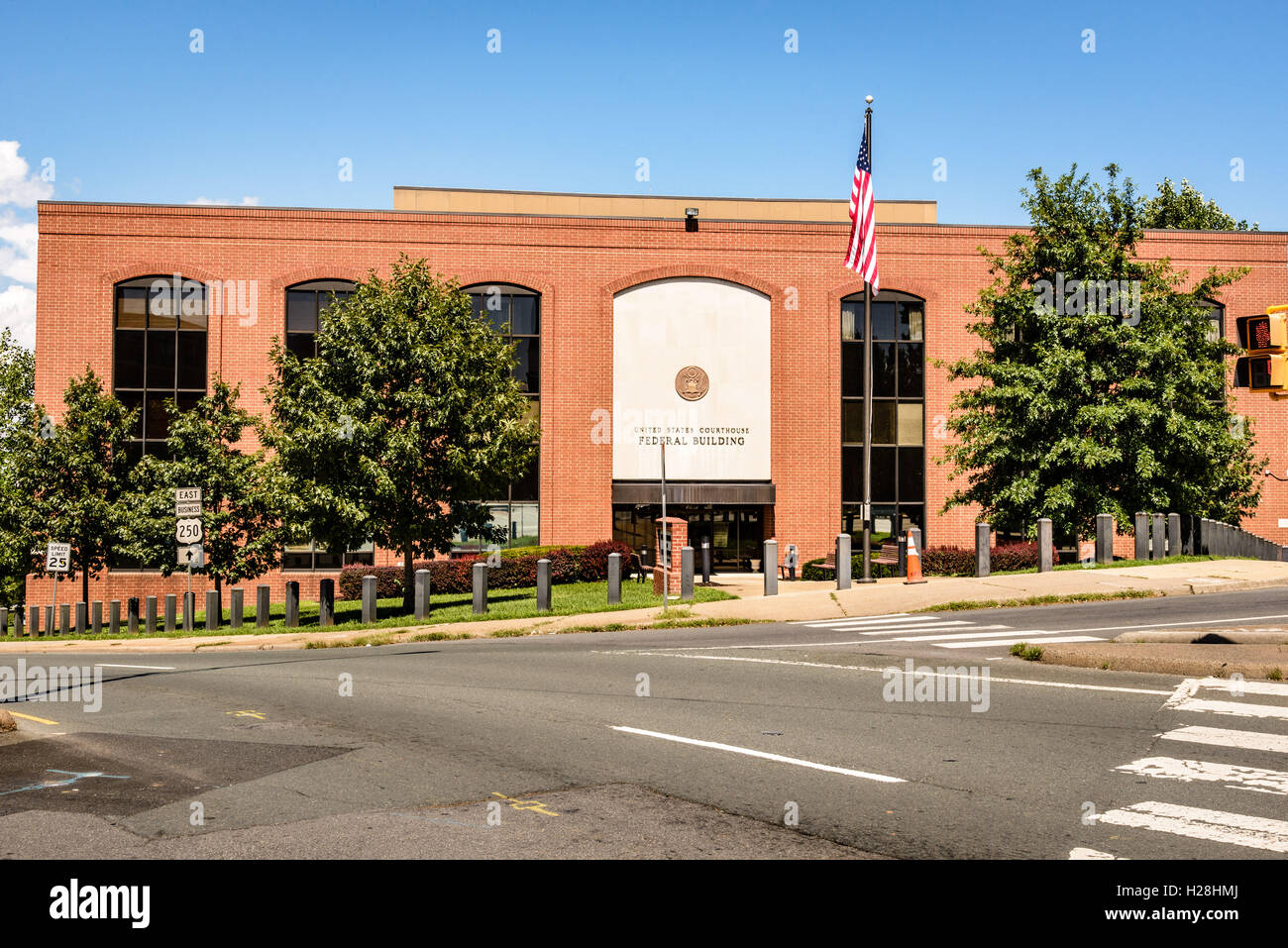 Western District of Virginia, United States District Court, 255 West Main Street, Charlottesville, Virginia Stock Photo