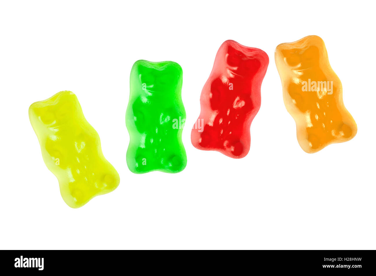 Gummy bears isolated on white background Stock Photo