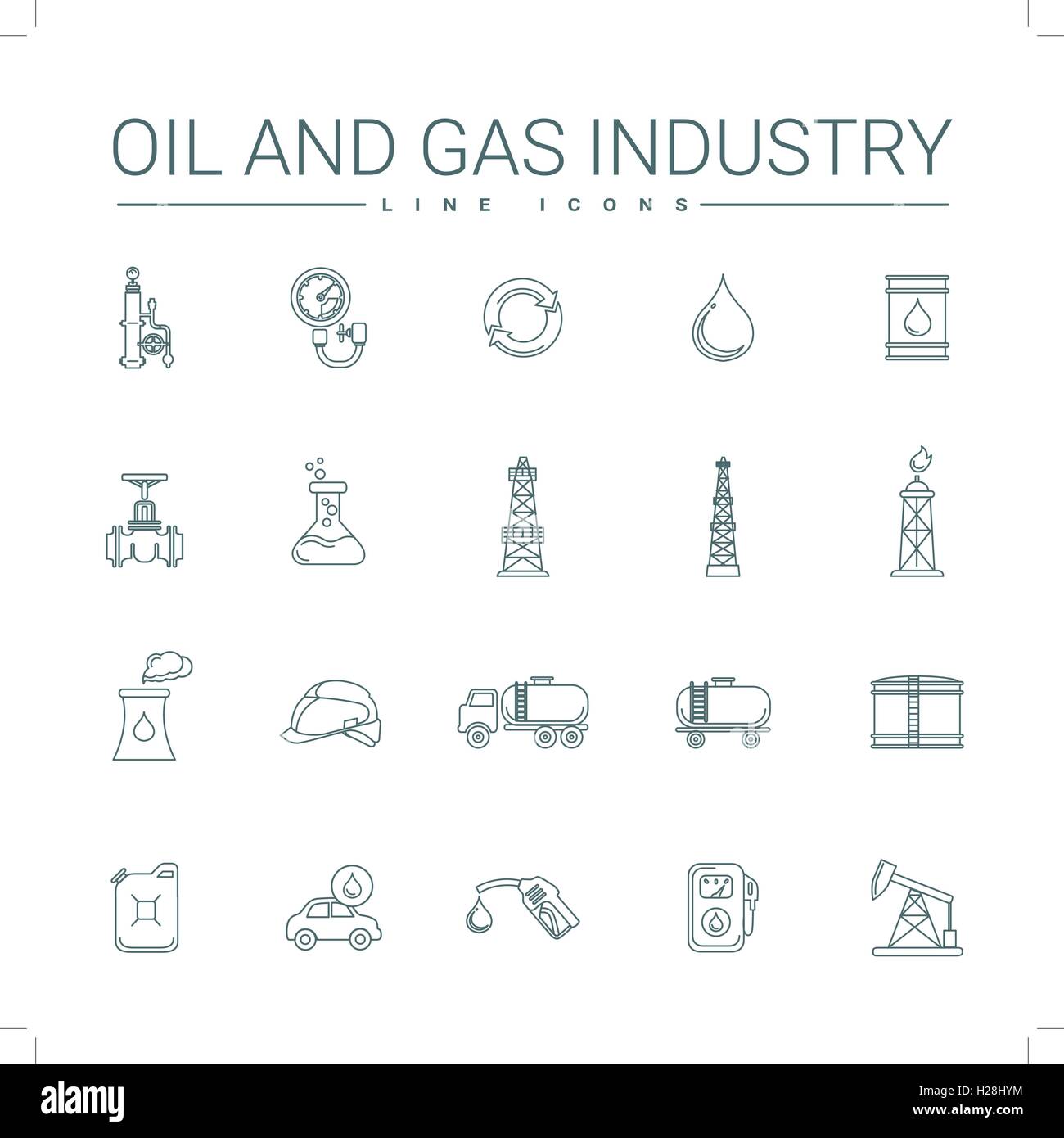Oil And Gas Industry Line Icons Stock Vector Image & Art - Alamy