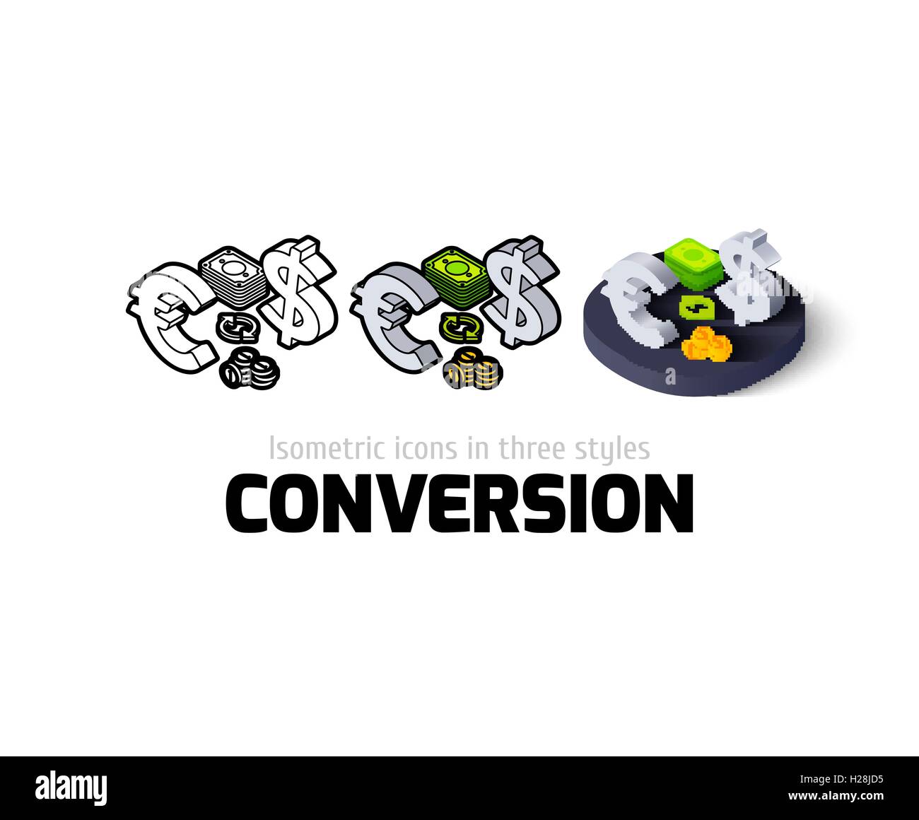 Conversion icon in different style Stock Vector Image & Art - Alamy