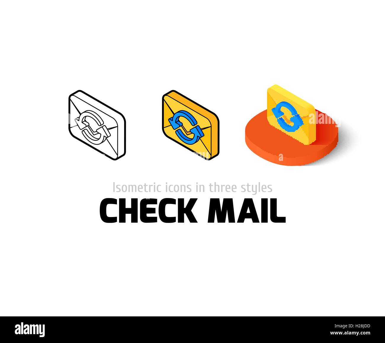 Check mail icon in different style Stock Vector Image & Art - Alamy
