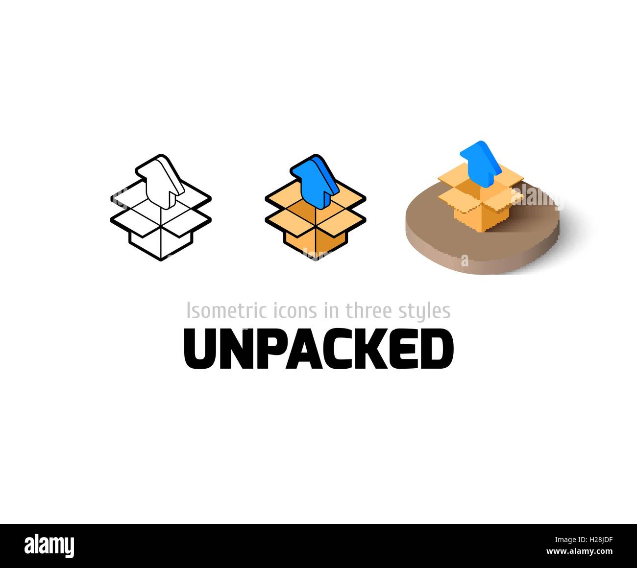Unpacked icon in different style Stock Vector Image & Art - Alamy