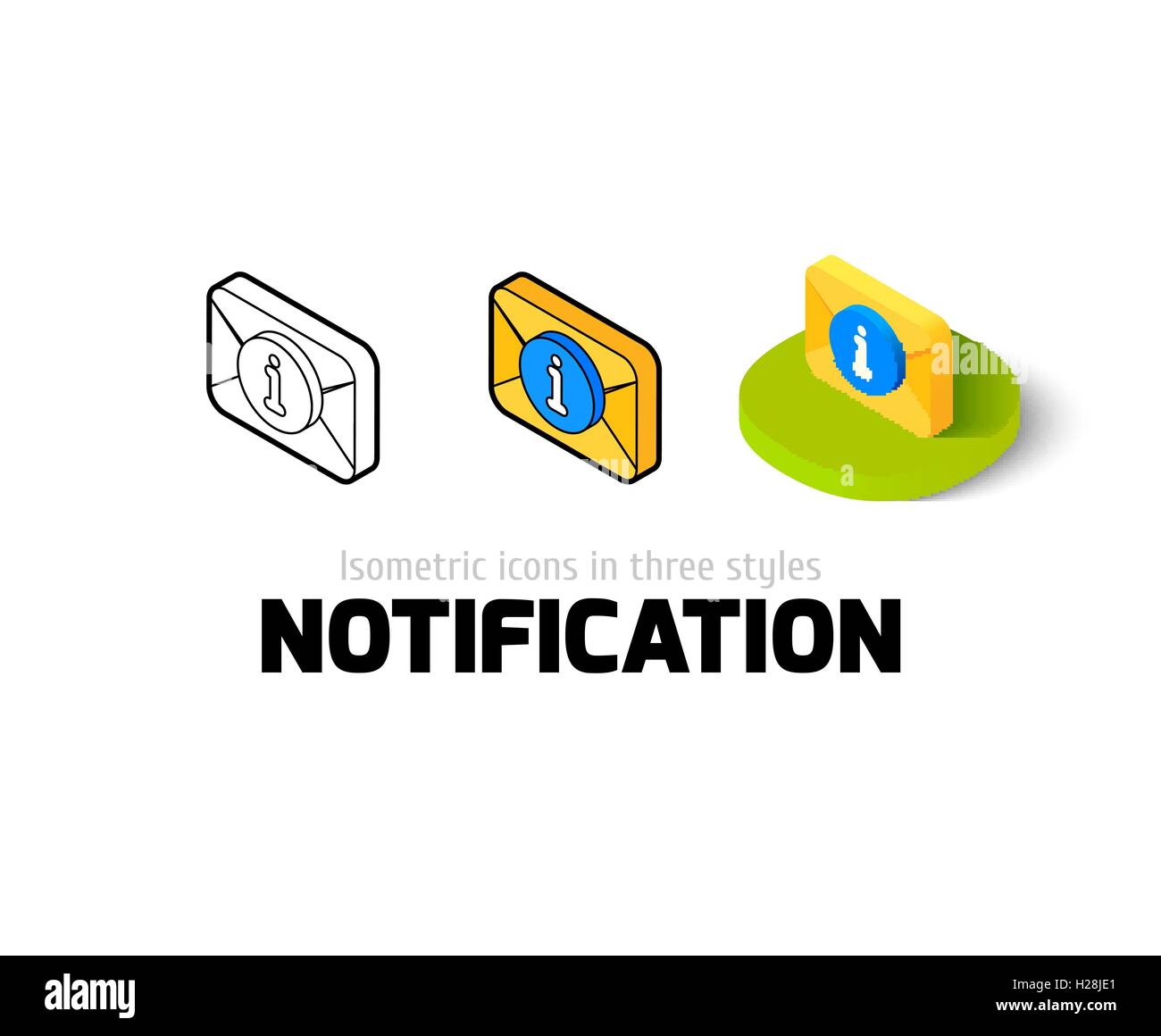 Notification icon in different style Stock Vector Image & Art - Alamy