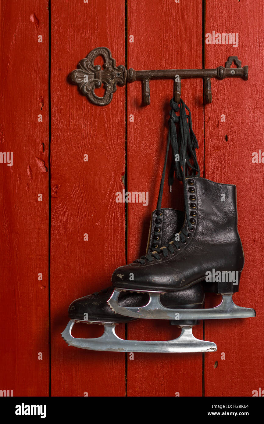 Black Figure Ice Skates Stock Photo Alamy