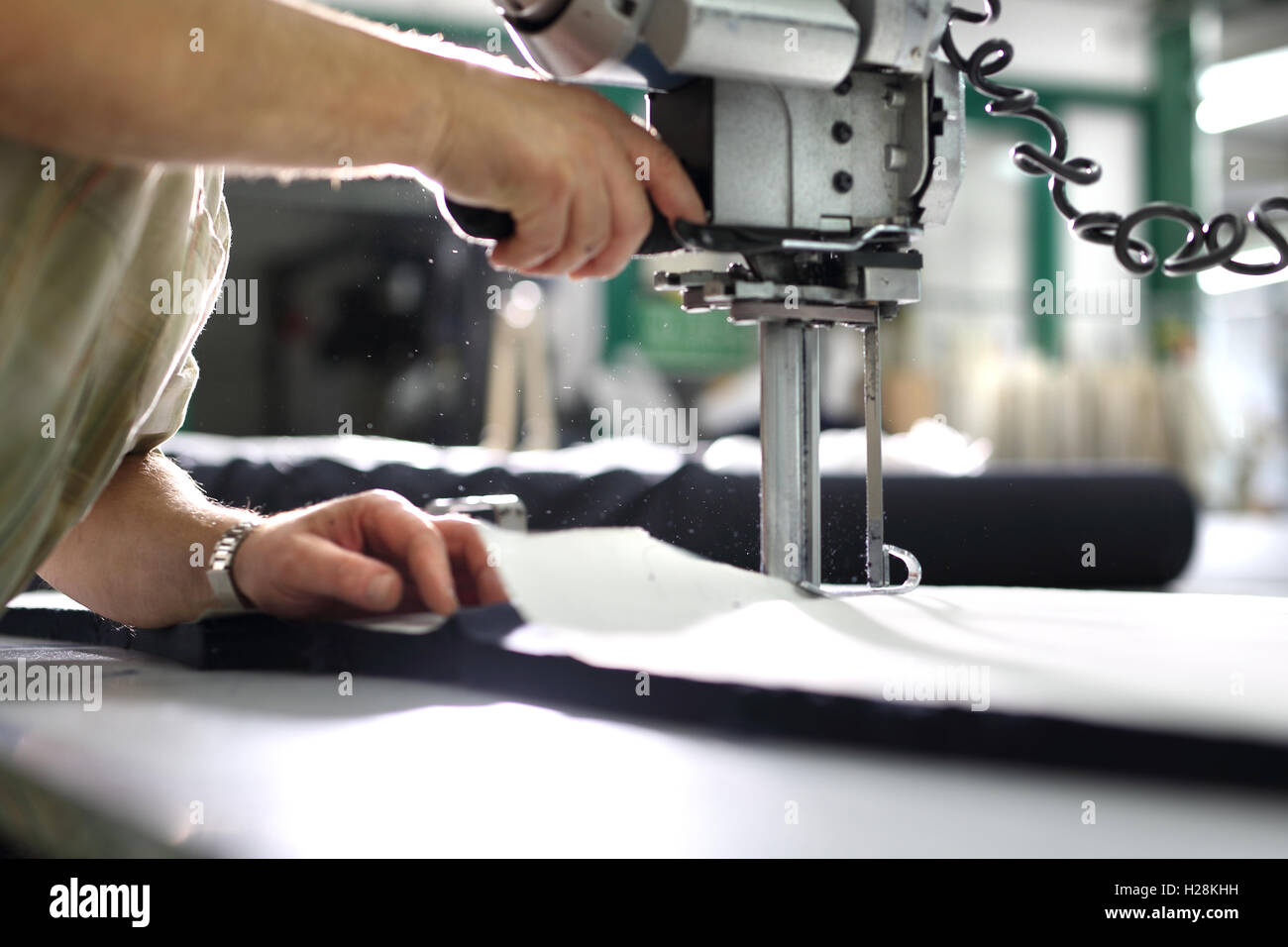 Manufacture of wearing apparel, cutting room Stock Photo Alamy